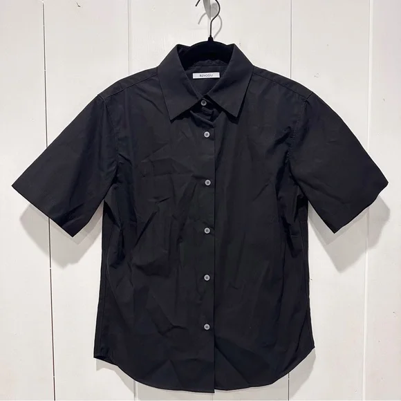 Renggli Short Sleeve Poplin Shirt In Ink Size Extra Small - Picture 6 of 11
